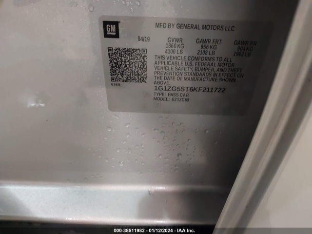 Chevrolet MALIBU RS 2019 1G1ZG5ST6KF211722 Image 9