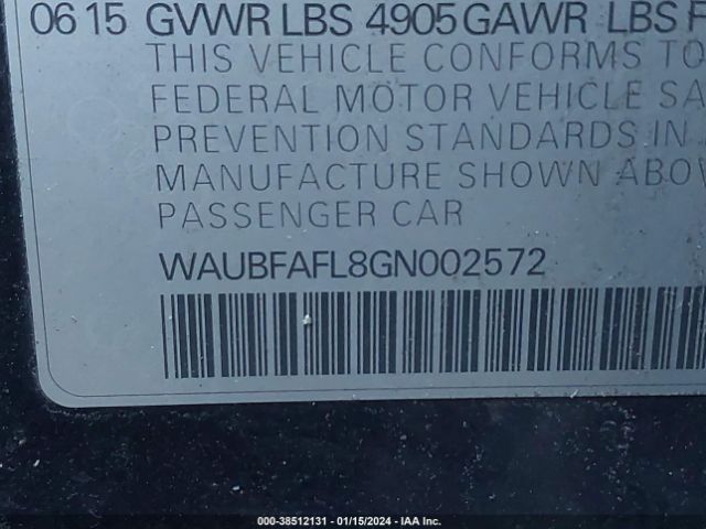 WAUBFAFL8GN002572 Audi A4 2.0t Premium