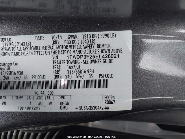 1FADP3F25EL428021 Ford FOCUS SE