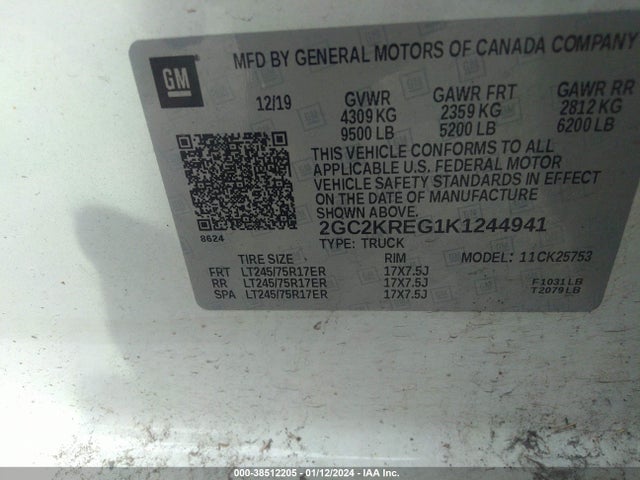 Chevrolet Silverado 2500hd Wt 2019 2GC2KREG1K1244941 Image 9