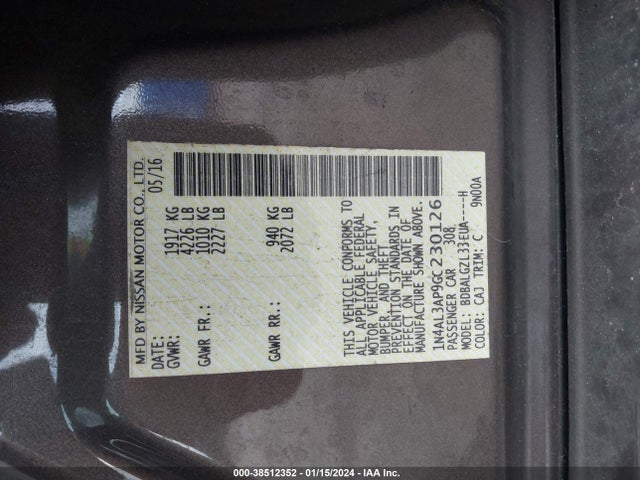 Nissan Altima 2.5 S 2016 1N4AL3AP9GC230126 Image 9