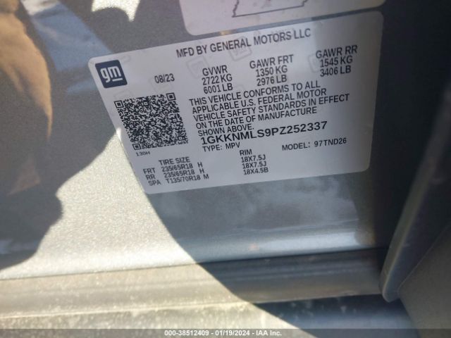 1GKKNMLS9PZ252337 GMC Acadia Fwd Slt