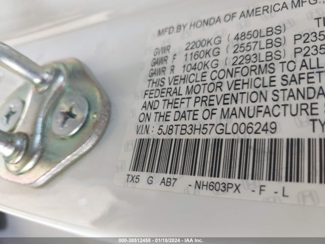 Acura Rdx Tech Pkg/tech/acurawatch Plus Pkg 2016 5J8TB3H57GL006249 Image 9