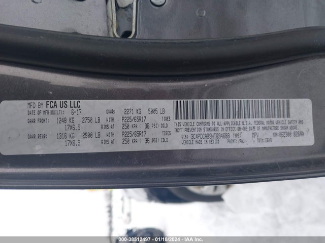 Dodge JOURNEY SE 2017 3C4PDCAB9HT694688 Image 9