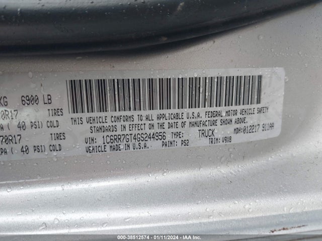 RAM 1500 Slt 2016 1C6RR7GT4GS244956 Image 9