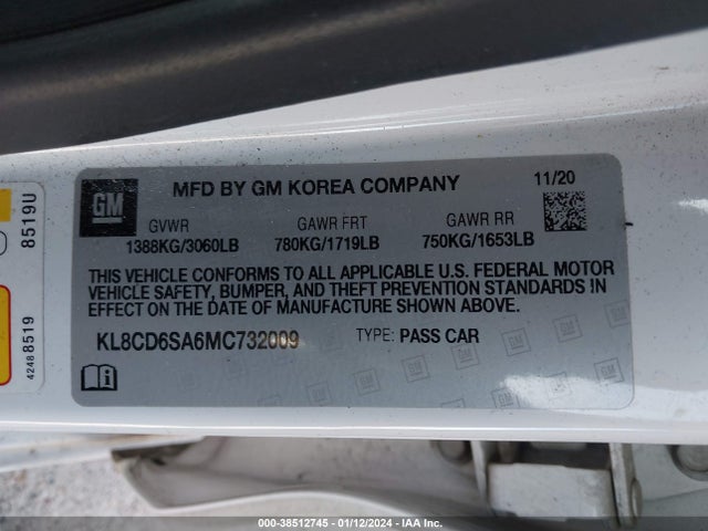 Chevrolet Spark Fwd 1lt Automatic 2021 KL8CD6SA6MC732009 Image 9
