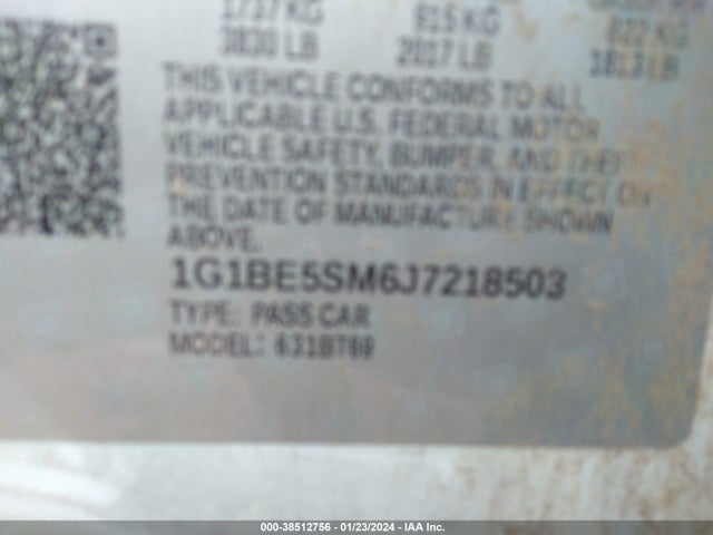 Chevrolet Cruze Lt Auto 2018 1G1BE5SM6J7218503 Image 9