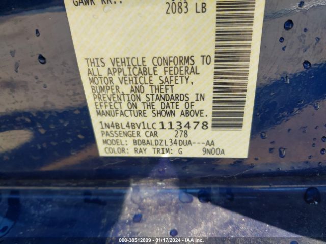 1N4BL4BV1LC113478 Nissan Altima S Fwd