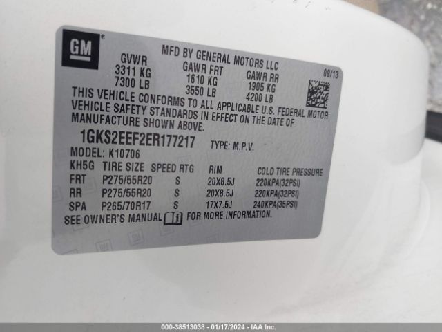 1GKS2EEF2ER177217 GMC YUKON DENALI