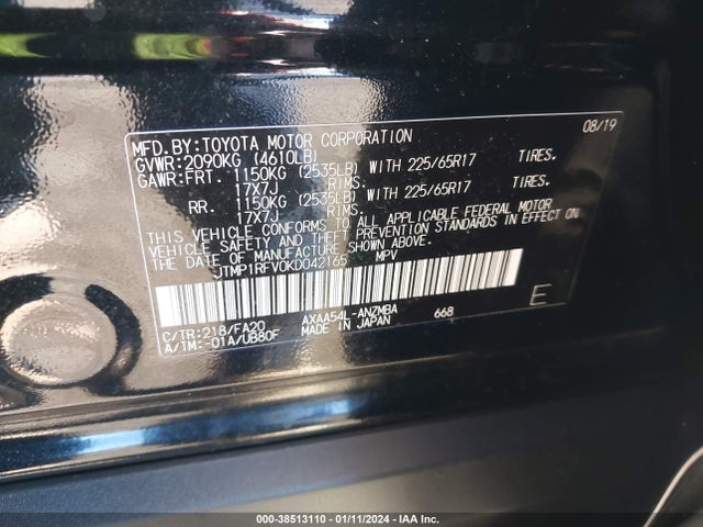 Toyota Rav4 Xle 2019 JTMP1RFV0KD042165 Image 9