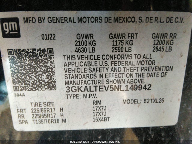 GMC Terrain Awd Sle 2022 3GKALTEV5NL149942 Image 9