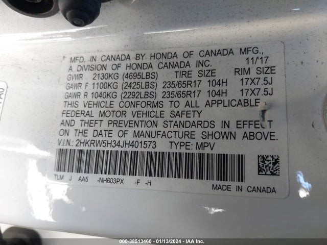 Honda CR-V LX 2018 2HKRW5H34JH401573 Image 9
