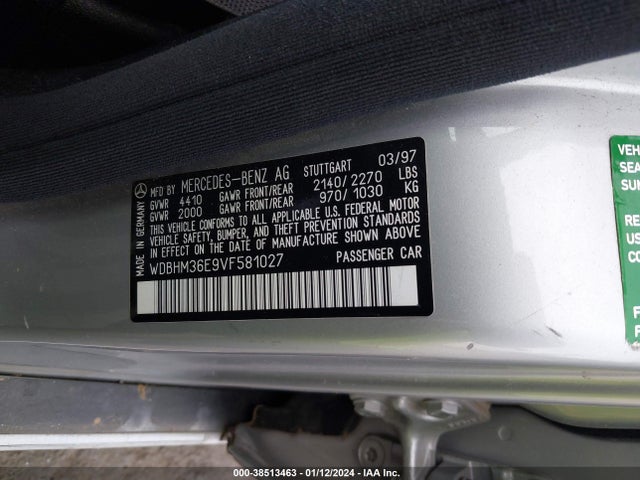 1997 MERCEDES-BENZ C-CLASS AMG VIN: WDBHM36E9VF581027