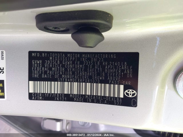 Toyota COROLLA LE 2024 5YFB4MDEXRP081070 Image 9