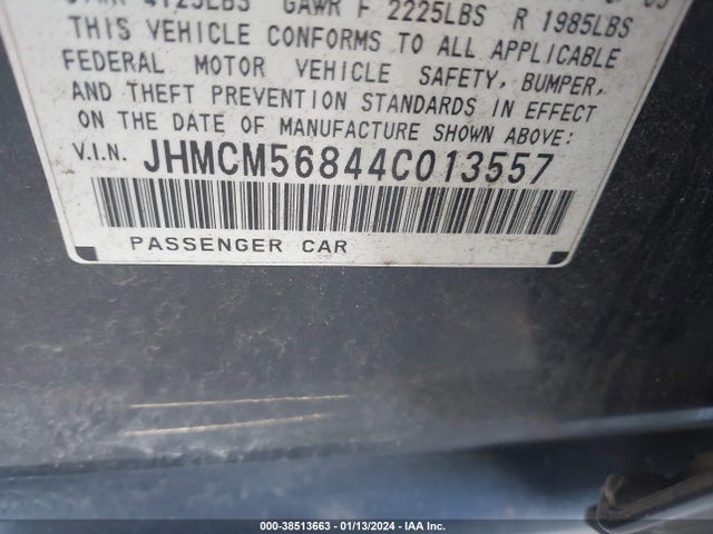 2004 HONDA ACCORD 2.4 EX VIN: JHMCM56844C013557