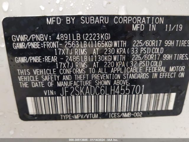 JF2SKADC6LH455701 Subaru FORESTER