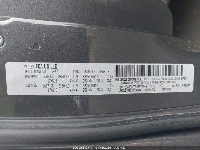 Dodge Grand Caravan Gt 2017 2C4RDGEG6HR674343 Image 9