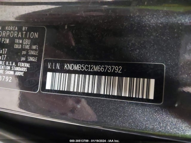 2021 KIA SEDONA LX VIN: KNDMB5C12M6673792