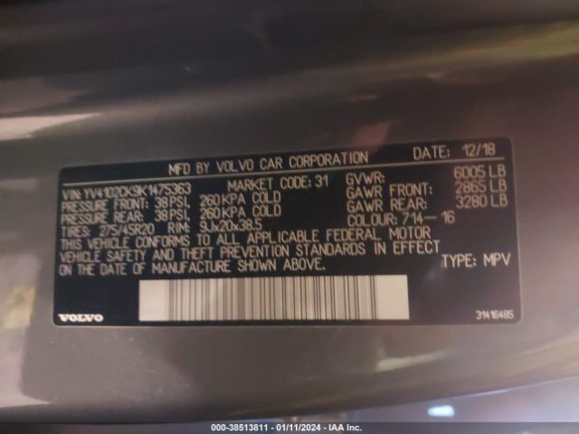 YV4102CK9K1475363 Volvo Xc90 T5 Momentum