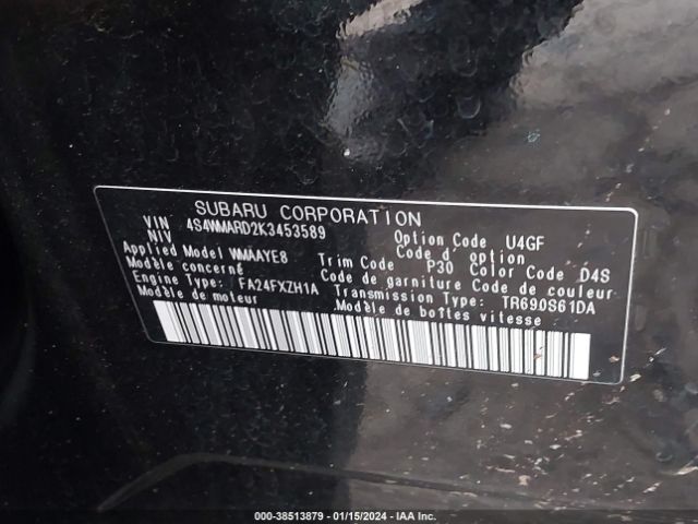 4S4WMARD2K3453589 Subaru Ascent Touring