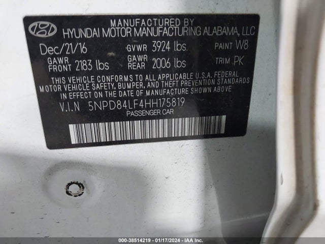 Hyundai ELANTRA SE 2017 5NPD84LF4HH175819 Image 9
