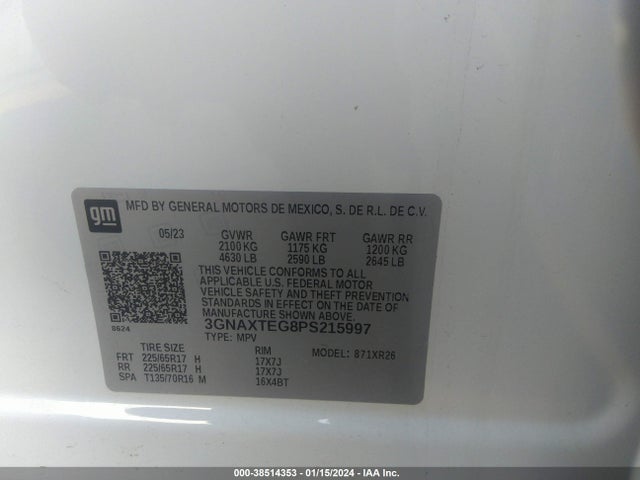 Chevrolet Equinox Awd 2fl 2023 3GNAXTEG8PS215997 Image 9