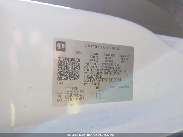 GMC Savana Cargo Rwd 2500 Regular Wheelbase Work Van 2023 1GTW7AFP9P1119928 Image 9