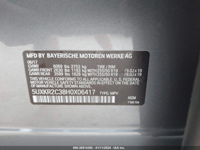 5UXKR2C38H0X06417 BMW X5 Sdrive35i