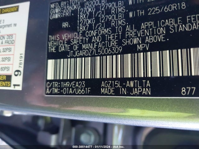 JTJGARDZ7L5006309 Lexus NX 300