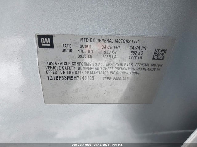 Chevrolet Cruze Premier Auto 2017 1G1BF5SM5H7140108 Image 9
