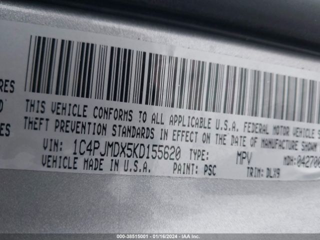 1C4PJMDX5KD155620 Jeep Cherokee Limited 4x4