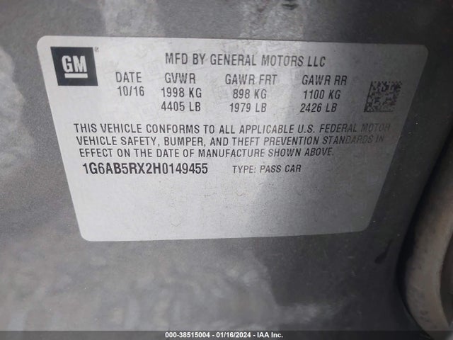 Cadillac ATS LUXURY 2017 1G6AB5RX2H0149455 Image 9