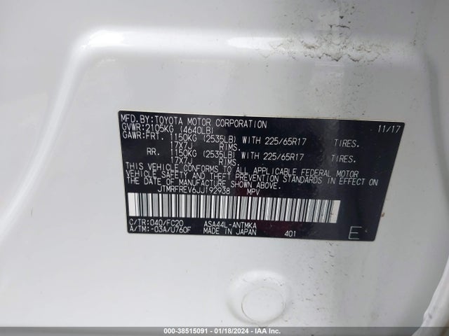 Toyota Rav4 Xle 2018 JTMRFREV6JJ192938 Image 9