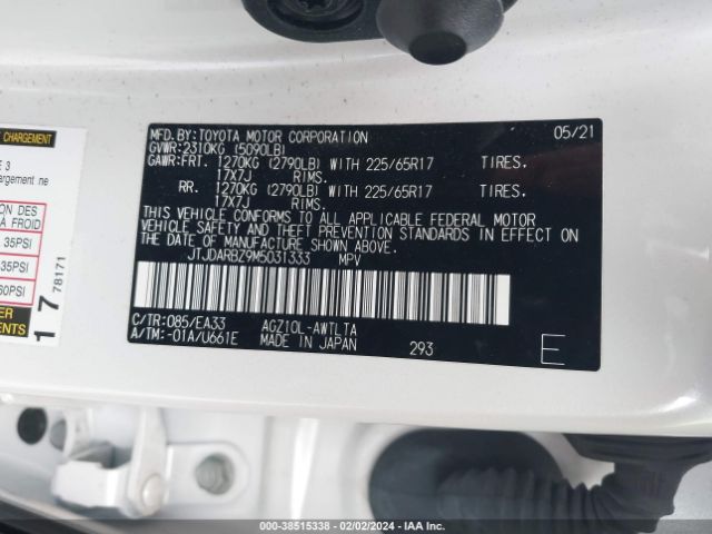 JTJDARBZ9M5031333 Lexus NX 300