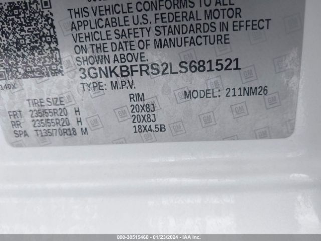 3GNKBFRS2LS681521 Chevrolet Blazer Fwd Premier
