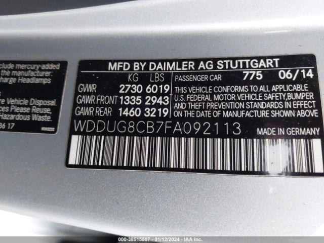 WDDUG8CB7FA092113 Mercedes-Benz S 550