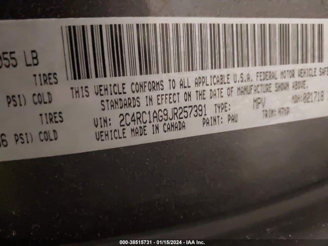 Chrysler PACIFICA L 2018 2C4RC1AG9JR257391 Image 9