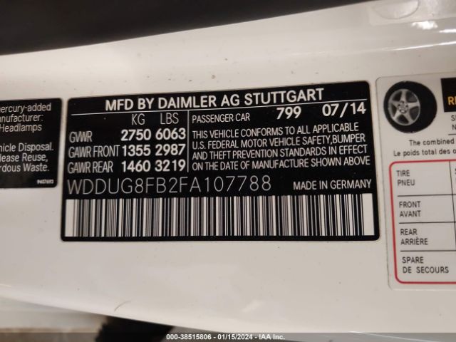 WDDUG8FB2FA107788 Mercedes-Benz S 550 4matic