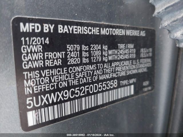 2015 BMW X3 5UXWX9C52F0D55358 Photo 8