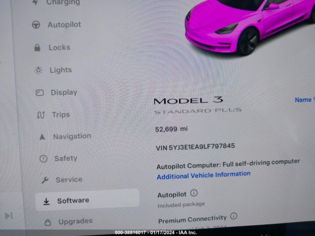 5YJ3E1EA9LF797845 Tesla MODEL 3