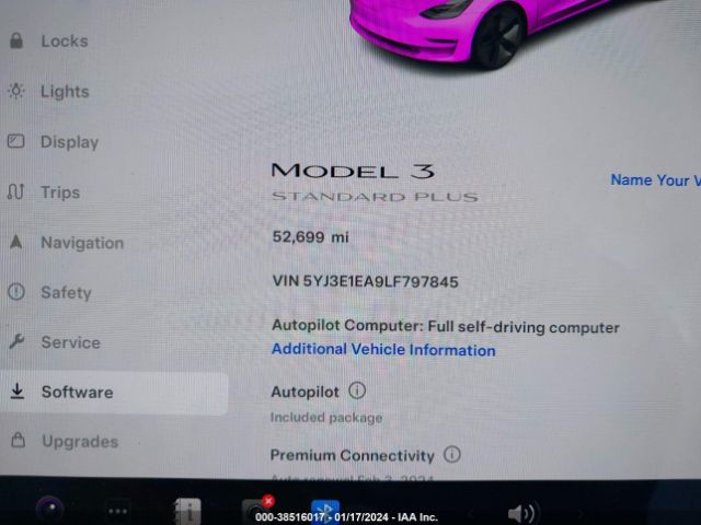 5YJ3E1EA9LF797845 Tesla MODEL 3