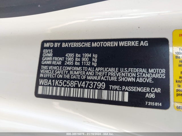 WBA1K5C58FV473799 BMW 228I