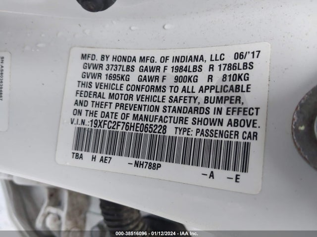 Honda CIVIC EX 2017 19XFC2F76HE065228 Image 9