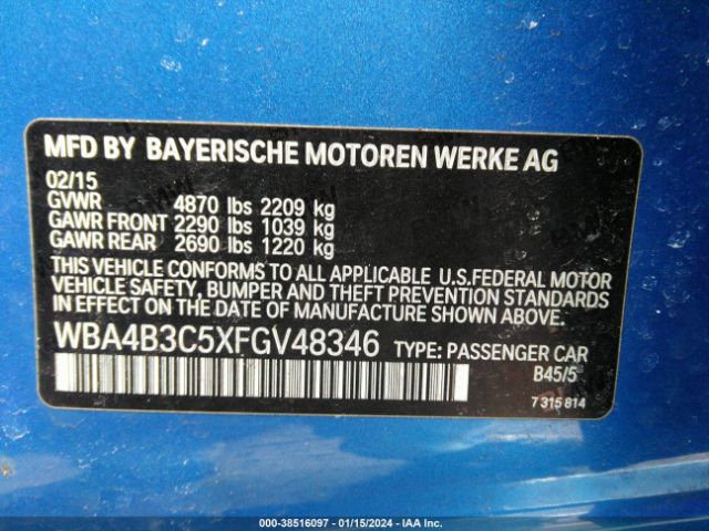 WBA4B3C5XFGV48346 BMW 435i Gran Coupe Xdrive