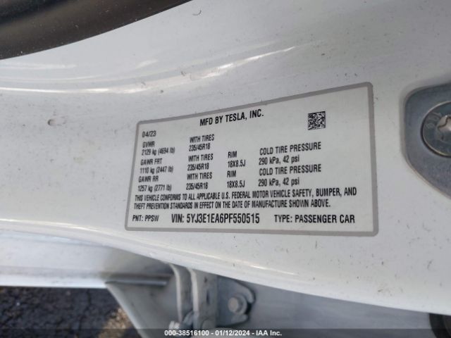 5YJ3E1EA6PF550515 Tesla Model 3 Rear-wheel Drive