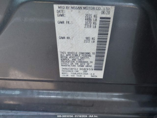 1N4AZ1BP3LC308959 Nissan Leaf S 40 Kwh