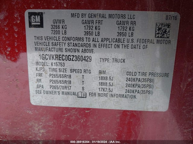 Chevrolet Silverado 1500 2lt 2016 1GCVKREC0GZ360429 Image 9