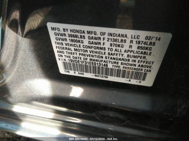 19VDE1F31EE013146 Acura Ilx 2.0l