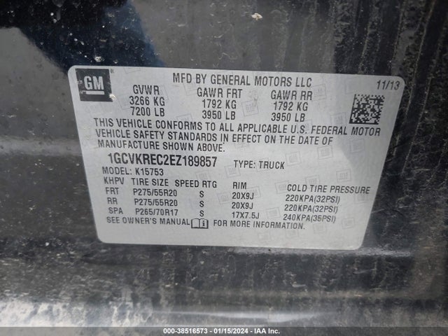 Chevrolet Silverado 1500 2lt 2014 1GCVKREC2EZ189857 Image 9