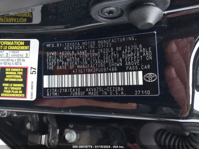 Toyota Camry Se Awd 2023 4T1G11BK2PU097488 Image 9